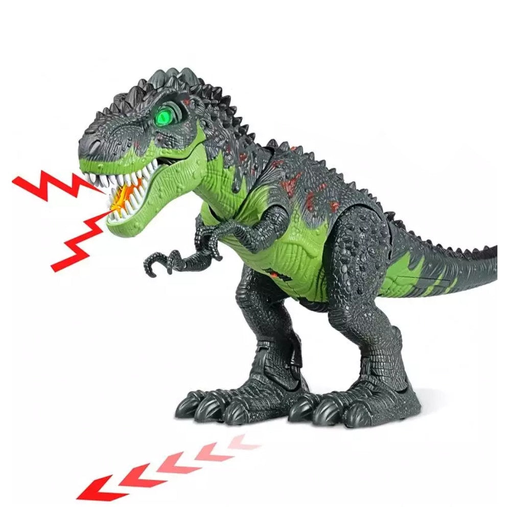 Ein feuerspeiender Dinosaurier-Roboter