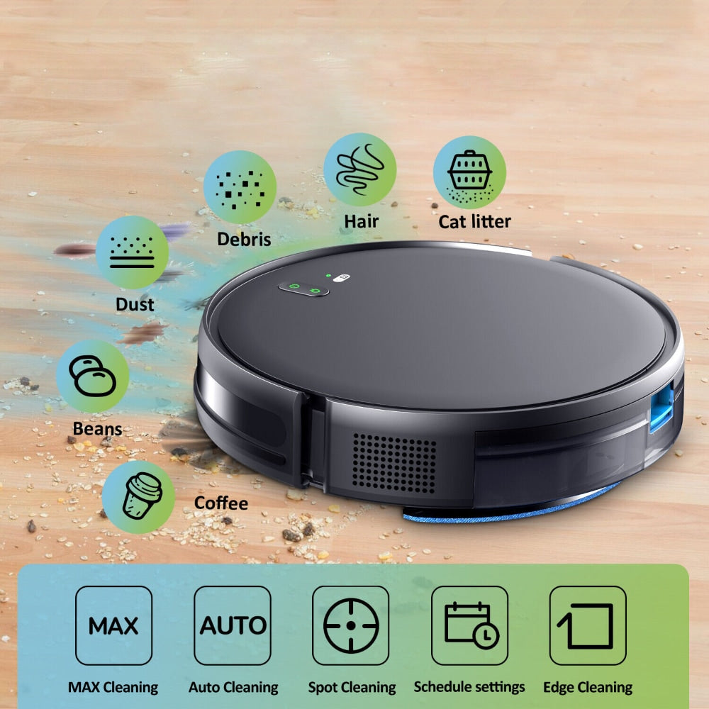 Roboter-Staubsauger und Bodenreiniger mit Ladestation