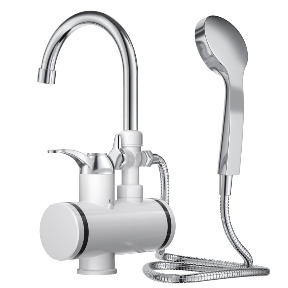 Wasserhahn und Dusche mit eingebauter Heizung