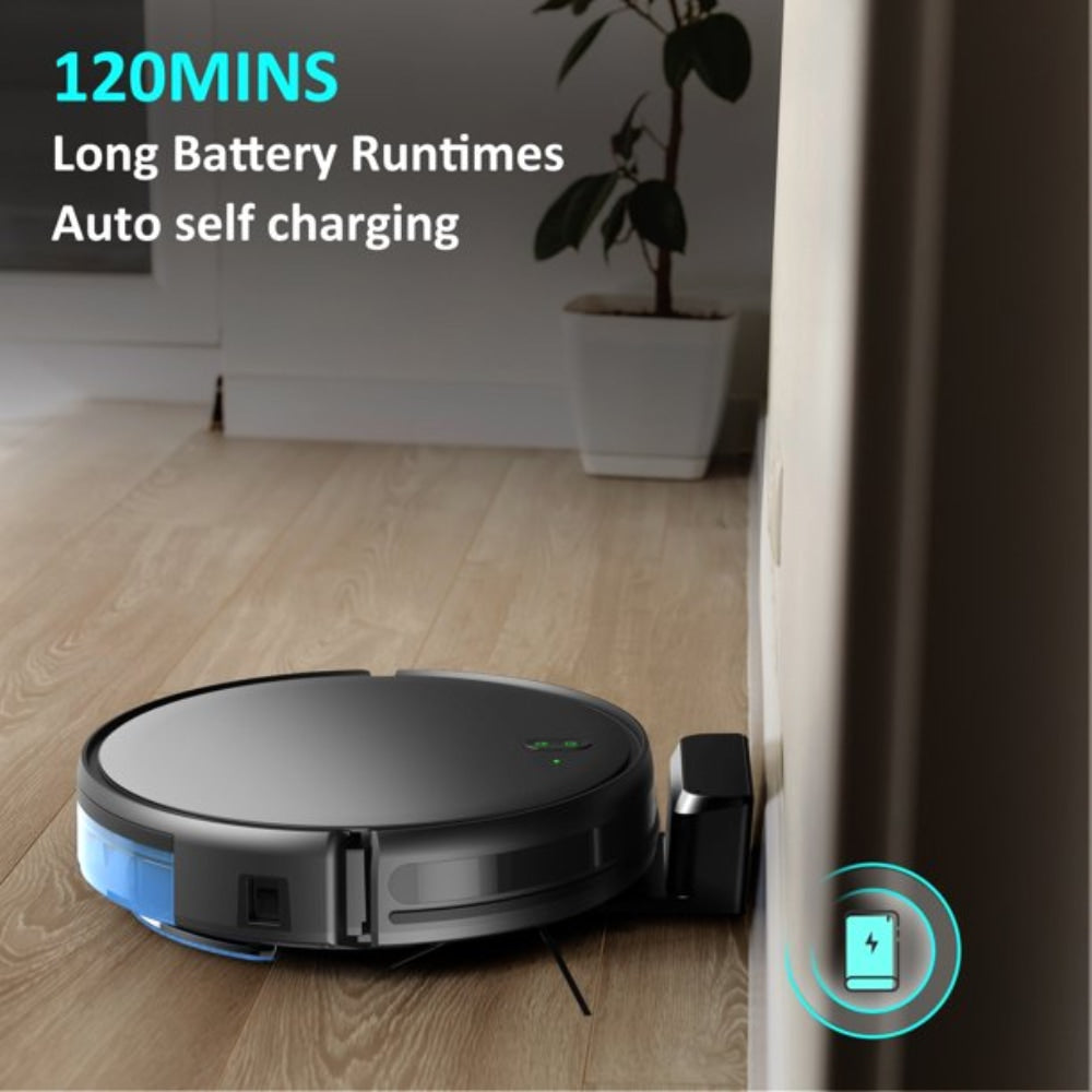 Roboter-Staubsauger und Bodenreiniger mit Ladestation