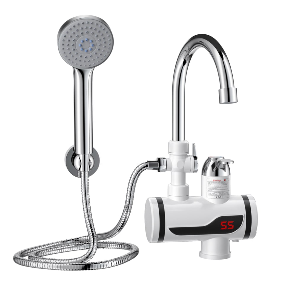 Wasserhahn und Dusche mit eingebauter Heizung