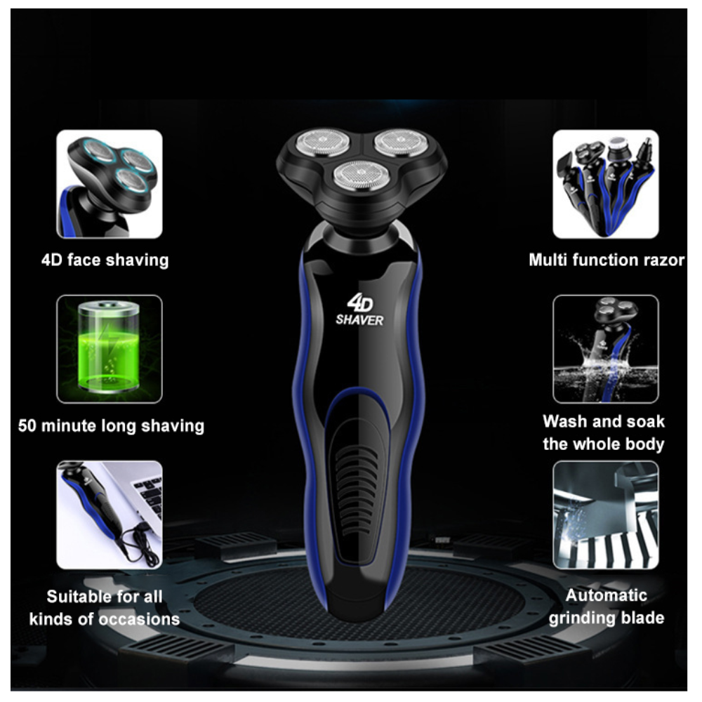 3-in-1-Rasierset, Wasserdicht, Wiederaufladbar