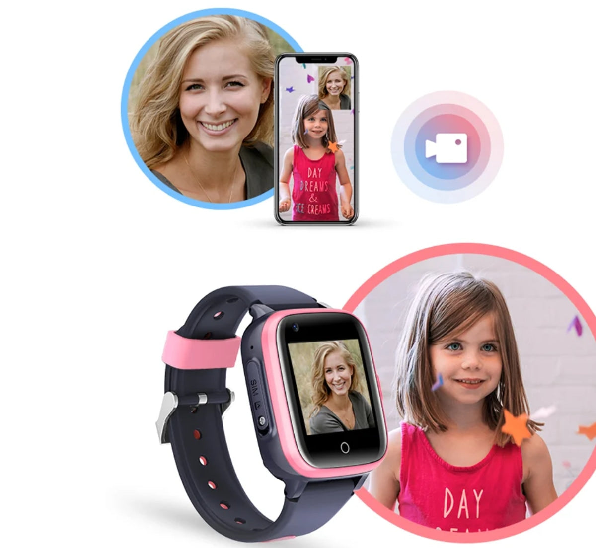 Smartwatch für Kinder SmartKid Pro mit SIM-Karte, GPS, Kamera