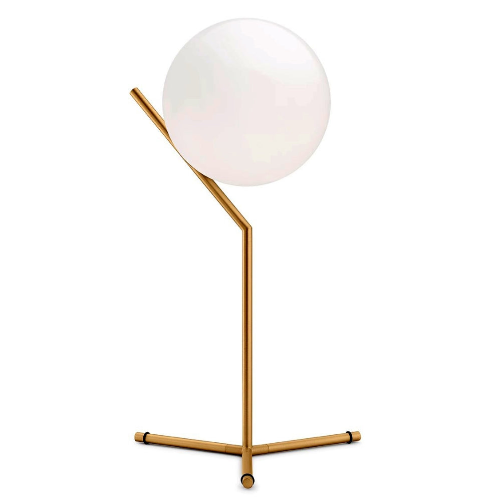 Design-Tischlampe Alaris, Glas, Metall