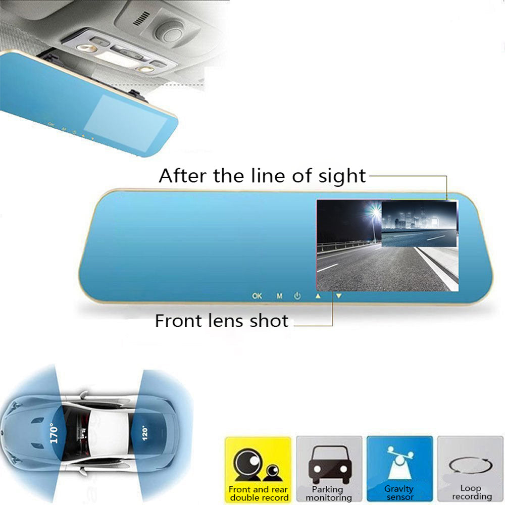 Autokamera-Rückspiegel mit einem 4,3-Zoll-LCD-Bildschirm und Rekorder