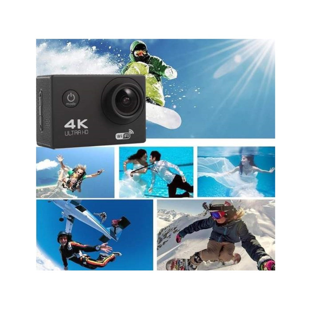WiFi Action Cam FHD 1080P – Wasserdicht Bis 30 M, Mit 2 Akkus (1050 MAh) Und Zubehörset Für Fahrrad, Helm & Mehr
